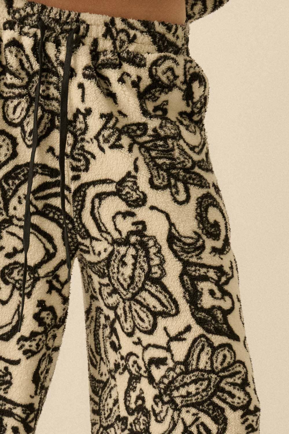 Paisley-Print Fleece Pants