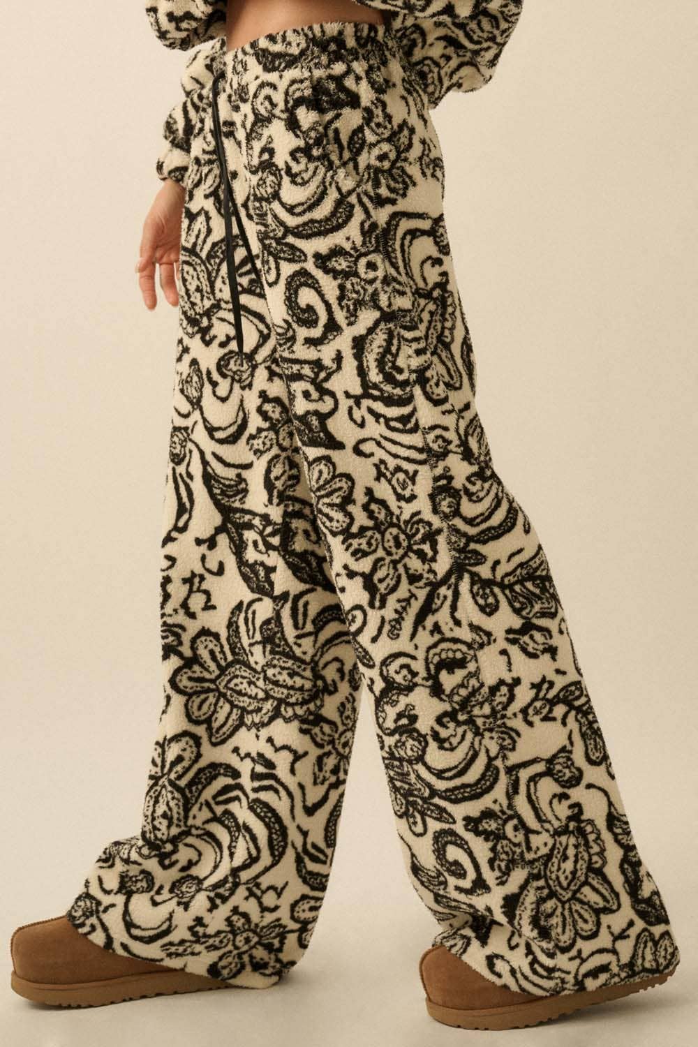 Paisley-Print Fleece Pants