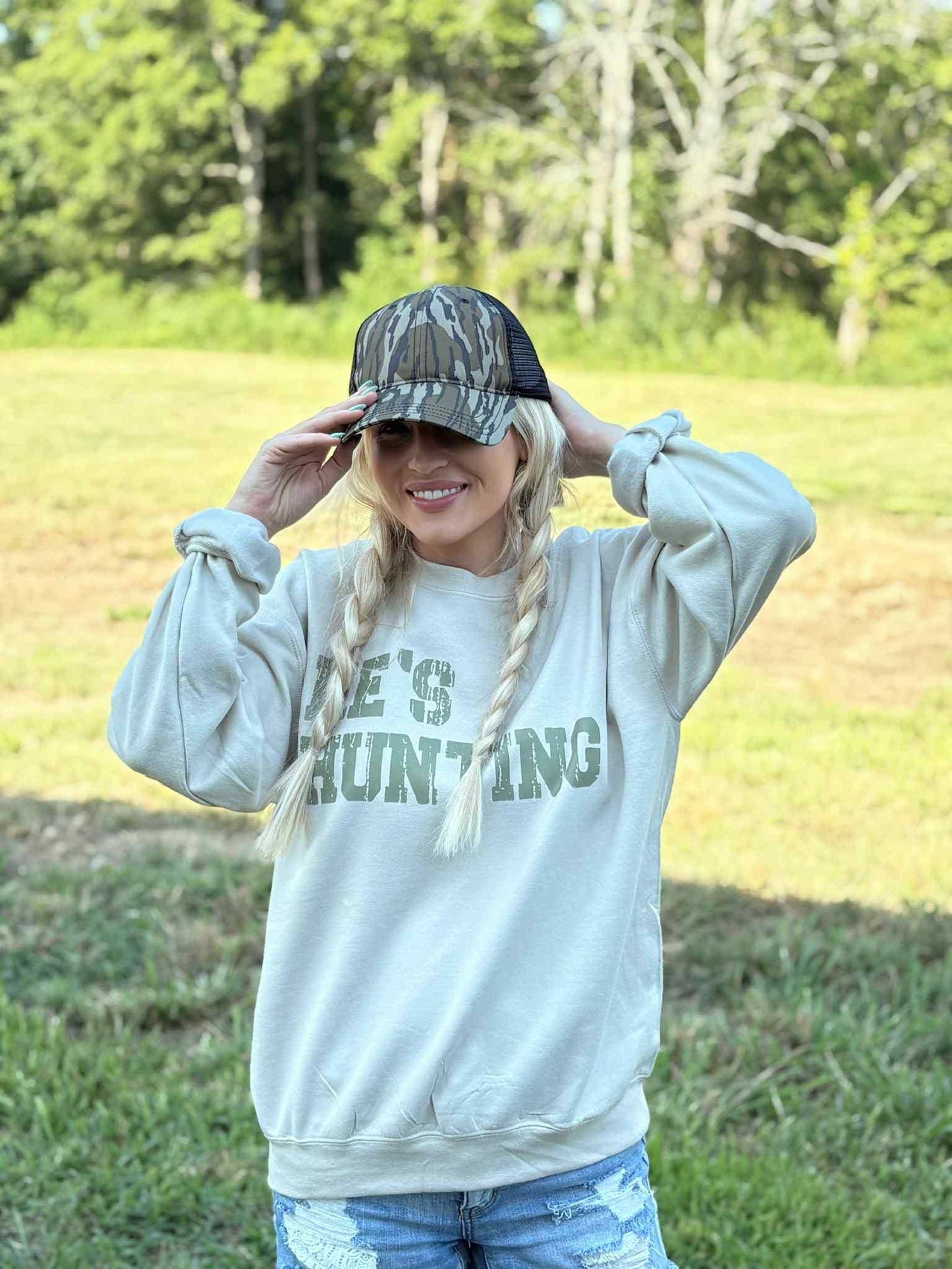 He's Hunting Crewneck